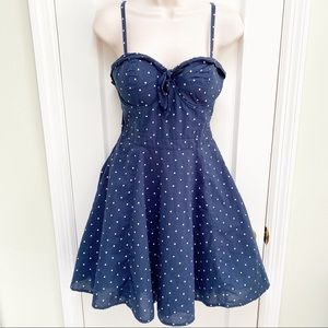 🌹 Jessica Simpson Blue & White Polkadot Dress